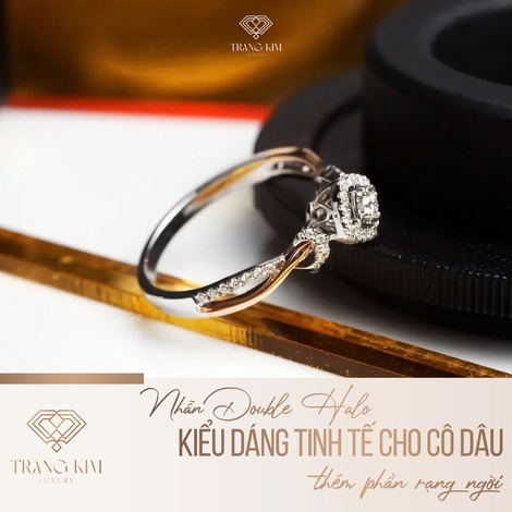 Nhẫn Double Halo – Kiểu dáng tinh tế cho cô dâu thêm phần rạng ngời