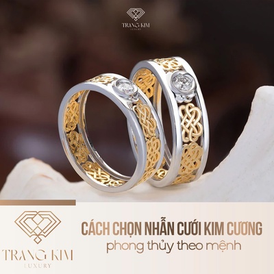 Cách chọn nhẫn cưới kim cương phong thủy theo mệnh