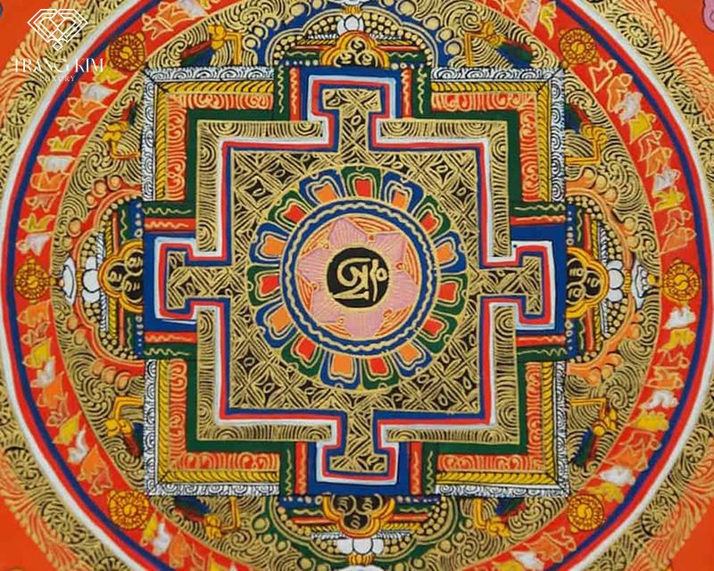Vòng tròn Mandala của sự hợp nhất, cân bằng và tính toàn thể