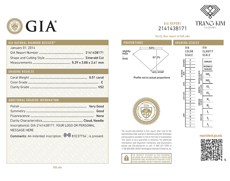 Giấy kiểm định GIA - Tiêu chuẩn đánh giá kim cương quốc tế