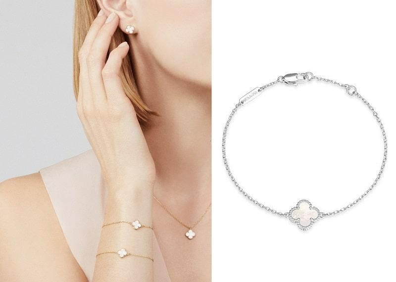 Tổng thể vòng tay Sweet Alhambra Bracelet được làm toàn bộ từ chất liệu mạ vàng 18k nên có độ bền rất cao. Vòng tay có các màu sắc: rose gold, yellow gold, rose gold carnelian, white gold diamond…