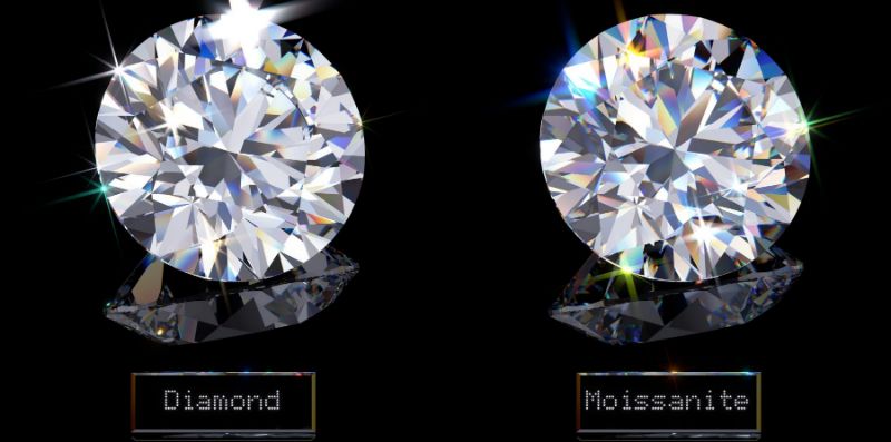 Bằng mắt thường ta rất khó phân biệt kim cương tự nhiên và “kim cương” moissanite