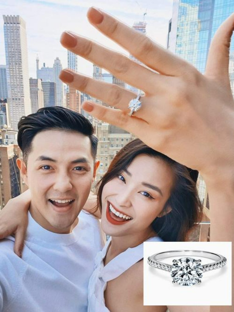 Mẫu nhẫn của ca sĩ Đông Nhi – món quà cầu hôn của Ông Cao Thắng có nhiều nét tương đồng với chiếc nhẫn từ thương hiệu Tiffany, với trọng lượng kim cương 2.06 carat, có giá 126.000 USD (hơn 2,9 tỷ đồng)